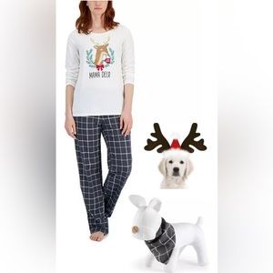 NWT 'Mama Deer' Dog Mom Matching Pet Holiday Pajama Set - Size XS
